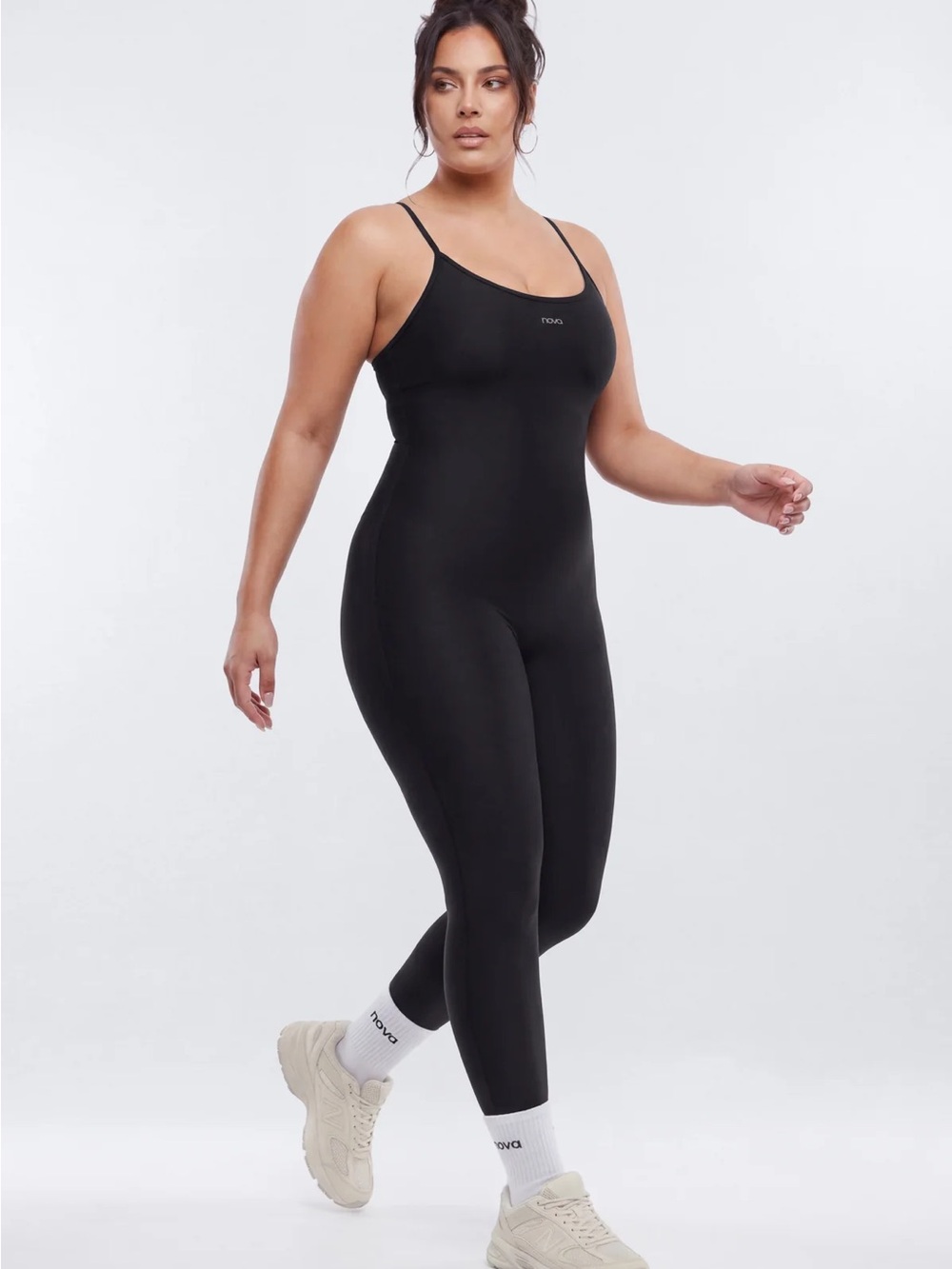 NOVA Black Slim Strappy Tank Top Jumpsuit